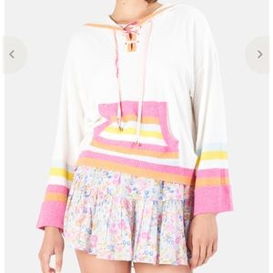 LoveShackFancy Fenmore Hoodie Malibu Sunset Size Small !